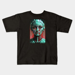 Modern Futurism Contemporary Abstract Female Art Kids T-Shirt